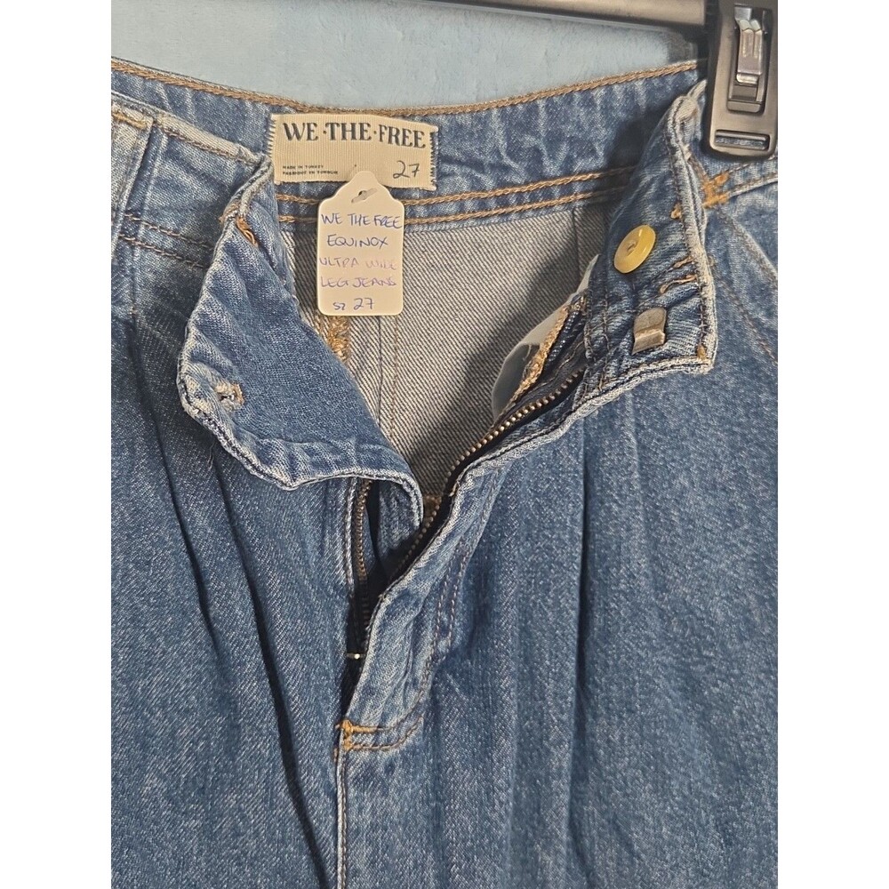 Free People Equinox High Rise Ultra Wide Leg Pleated Jean Trouser 27 Streetwear - Picture 12 of 13
